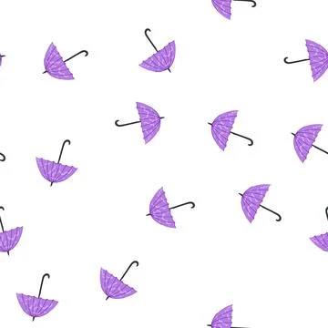 Pattern purple umbrella with cute wavy pattern design Illustrazione stock