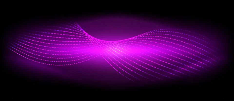 A pattern of purple waves and dots on a dark background Illustrazione stock