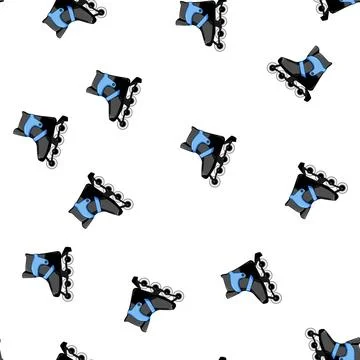 Pattern put inline skates cartoon vector Stock Illustration