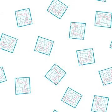 Pattern puzzle labyrinth game maze cartoon vector Illustrazione stock
