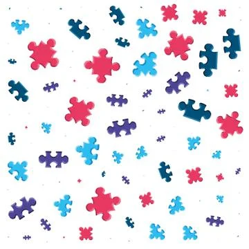 Pattern of puzzle pieces isolated icon Stock Illustration