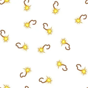 Pattern pyrotechnics dynamite fuse cartoon vector Stock Illustration