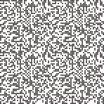Pattern with QR code circles, dotted background. Seamlessly repeating. Stock Illustration