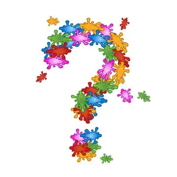 Pattern question mark of flowers isolated on white Stock Illustration