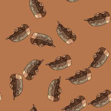 Pattern quilting sewing thimble sketch hand drawn Stock Illustration