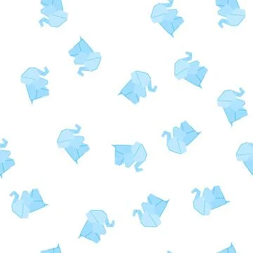 Pattern rabbit origami animals cartoon vector 库存插图