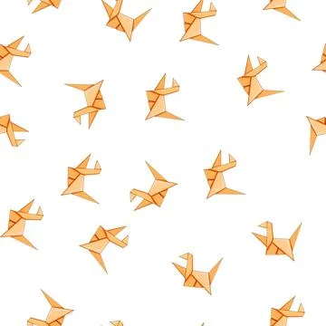 Pattern rabbit origami animals cartoon vector 库存插图