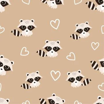 Pattern with raccoon Illustrazione stock
