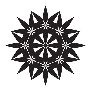 Pattern Radial Floral Design Geometric Floral Ornament Floral Mandala Ornamental Stock Illustration