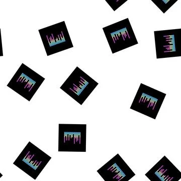 Pattern radio equalizer music cartoon vector 스톡 일러스트
