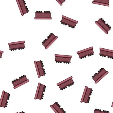 Pattern rail coal wagon cartoon vector Stock Illustration