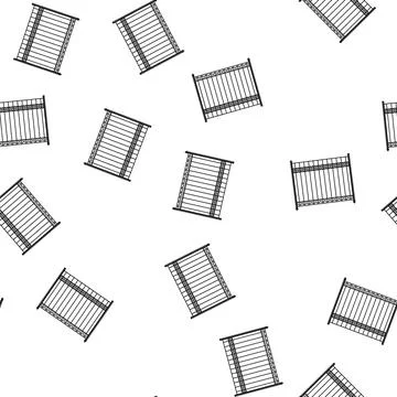 Pattern railing park fence cartoon vector Stock Illustration