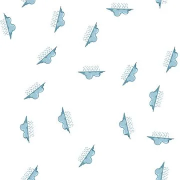 Pattern Rain cloud icon dropping water droplets Stock Illustration