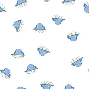 Pattern Rain cloud illustrating thunderstorm weather forecast icon Illustrazione stock