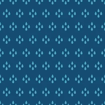 Pattern with rain drops. Four drops per group. Symmetrical seamless pattern on a Illustrazione stock