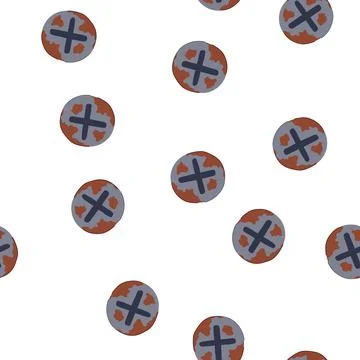 Pattern rain rusty screw head cartoon vector Stock Illustration