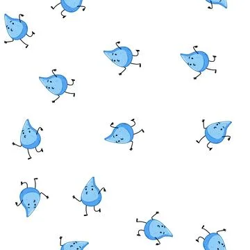 Pattern rain water drop character cartoon vector 스톡 일러스트