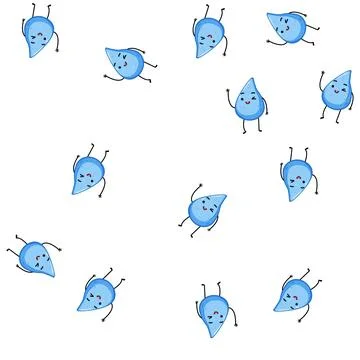 Pattern rain water drop character cartoon vector Illustrazione stock