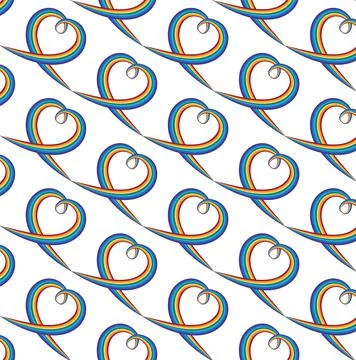 Pattern of rainbow hearts Ilustración de archivo