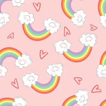 Pattern rainbow sticker on LGBT topic for congratulation with st Valentines day Stock Illustration