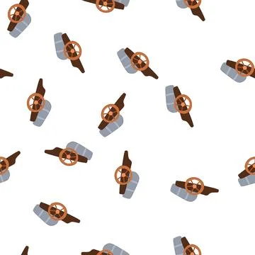 Pattern ramadan cannon gun cartoon vector Stock Illustration