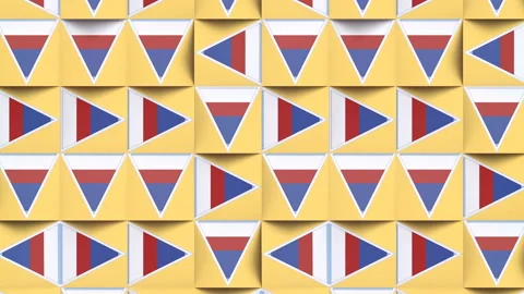 Pattern of randomly spaced moving geometric shapes. 3d rendering loop animation Stock Footage 156731774