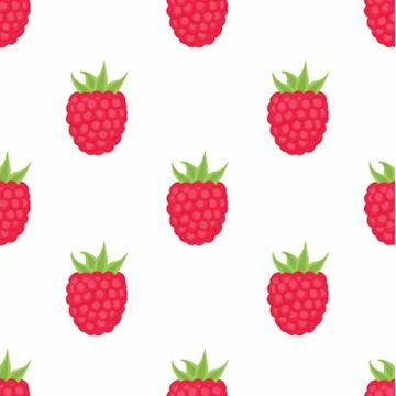 Pattern with raspberries 스톡 일러스트