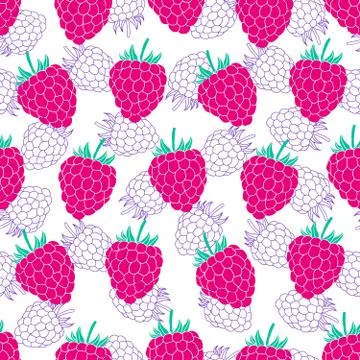 Pattern with raspberries Stock Illustration