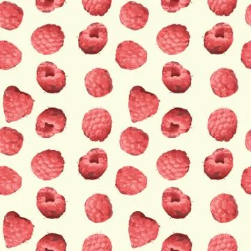 Pattern with raspberry berries Stock Illustration
