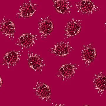 Pattern raspberry splash sketch hand drawn Stock Illustration