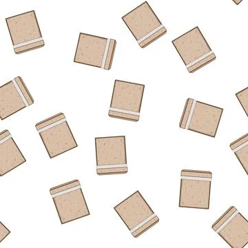 Pattern rattan wicker laundry basket cartoon vector Stock Illustration