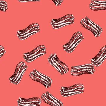 Pattern raw meat sketch hand drawn Stock Illustration
