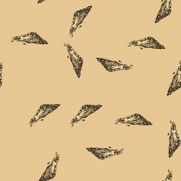 Pattern raw sunflower seed sketch hand drawn Stock Illustration