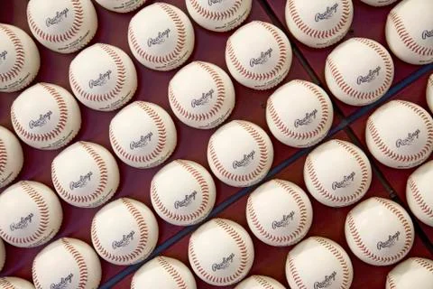 A pattern of Rawlings Major League Baseballs at Citizens Bank Park, Stock Photos