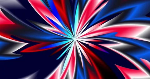 A pattern of rays of red, blue and white flowers in the shape of a flower. Stock Footage 141249919