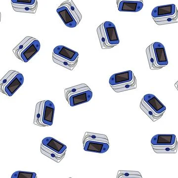 Pattern reading pulse oximeter cartoon vector Illustrazione stock
