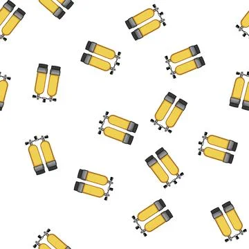 Pattern realistic diving cylinder cartoon vector Illustrazione stock