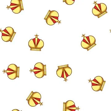 Pattern realistic golden crown cartoon vector Stock Illustration