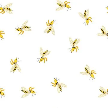 Pattern rebound wasp cartoon vector Stock Illustration