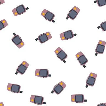 Pattern receiver handheld gps cartoon vector 库存插图