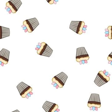 Pattern recipe easter cupcake cartoon vector 스톡 일러스트