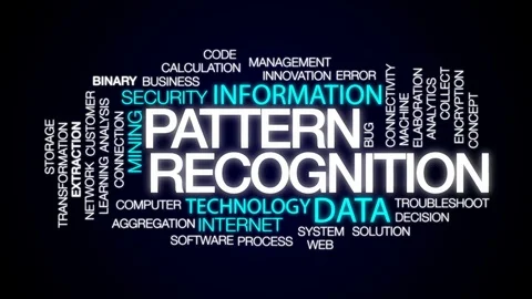 Pattern recognition animated word cloud, text design animation. Stock Footage 74069196