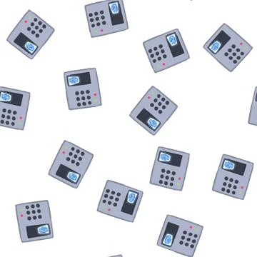 Pattern recognition biometric security device cartoon vector Stock Illustration