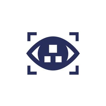 Pattern recognition icon with an eye Illustrazione stock