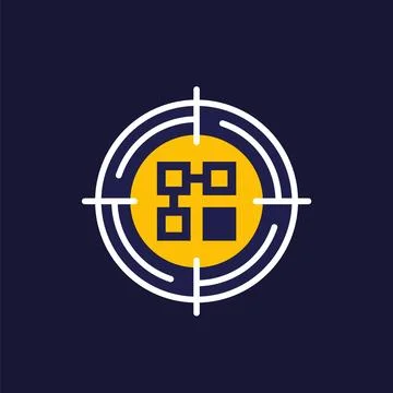 Pattern recognition icon, flat vector design Stock Illustration