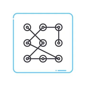 Pattern recognition line icon, outline symbol, vector illustration, concept sign 스톡 일러스트