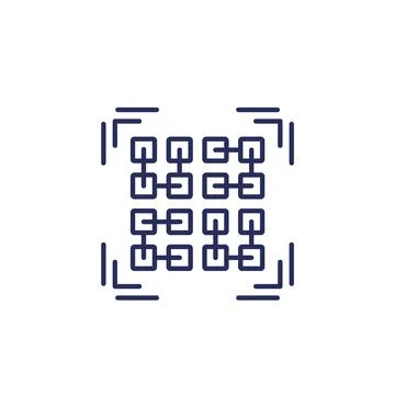 Pattern recognition line icon on white 스톡 일러스트