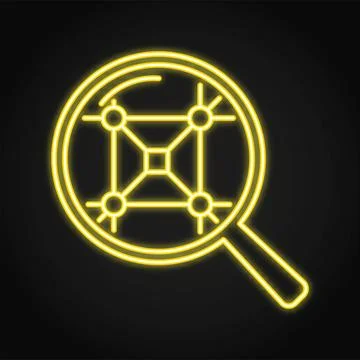 Pattern recognition neon icon in line style 스톡 일러스트