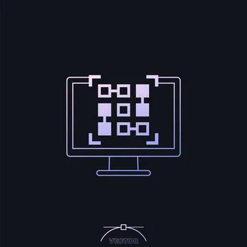 Pattern recognition software icon, vector Illustrazione stock