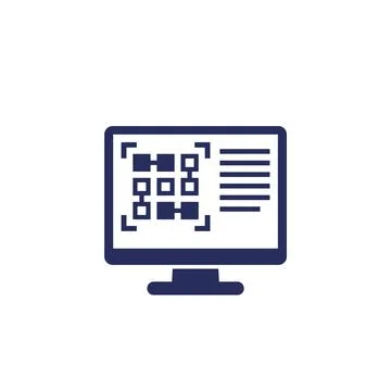 Pattern recognition software icon on white Illustrazione stock